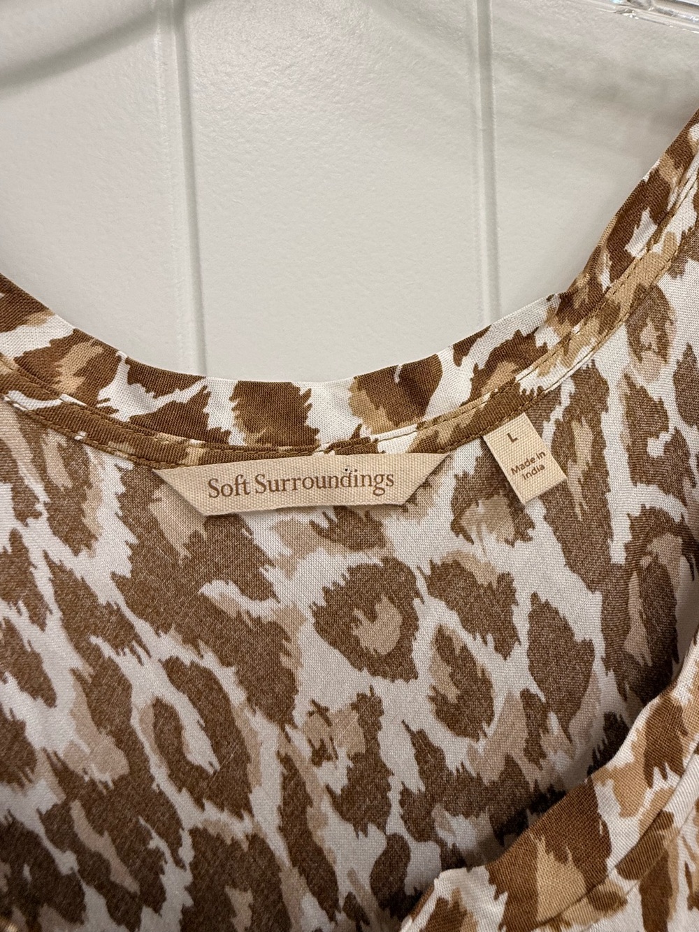 Soft Surroundings Kara Leopard-Print Midi Dress sz L - Picture 10 of 13
